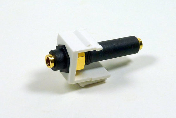 3.5mm Keystone Snap-in Stereo Jack, White Female Modular Coupler for Wall Plate