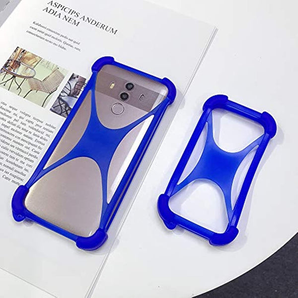 Zittop Universal Smart Phone Bumper Case, Elastic Soft Silicone Cover for 5.2" Phones, Blue