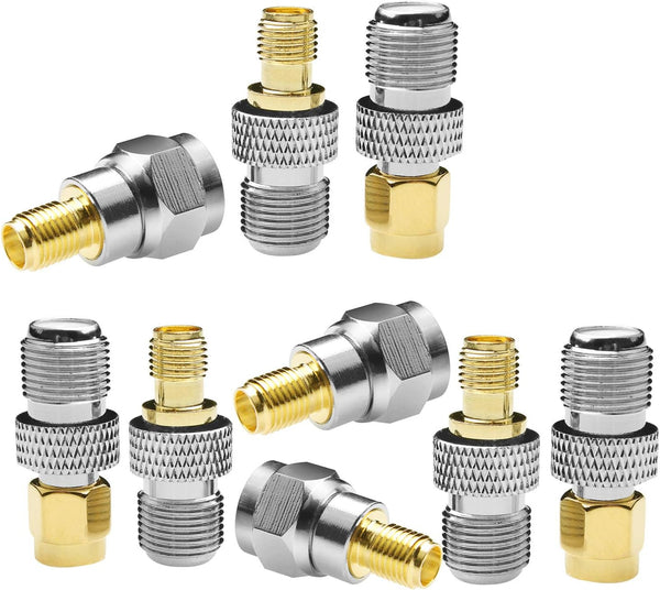 F-Type to SMA Male Female Adapter Connector, 3 Sets, 9 Pcs RF Coaxial Coax, SMA Male to F-Type, F Female to SMA Female