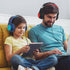 A8 Over-Ear Headphones with Microphone, Lightweight Folding Stereo Bass Headphones for Smartphone/Tablet (Blue)