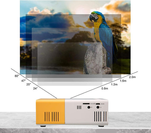 Portable HD 1080P Mini Projector - Compact for Movies and Gaming, Ideal for Travel