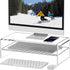 2 5.12 Inches Egchi Clear Acrylic Monitor Stand Riser Tier, High Clear Computer Desk Organizer Shelf for Multi Media PC