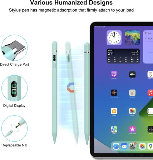 Pencil 1st Generation for Apple, Stylus Pen for iPad (2018-2023) with USB C Charging, Palm Rejection & Tilt Sensitivity