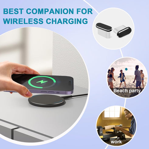 Goweewon 4 Pack 17, 15/16/16 Plus/16 Pro/16 USB C Dust Plug, USB C Port Cover, Type C Charging Port Plug Cover