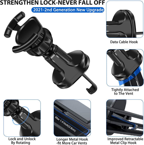 Car Universal Phone Mount for Collapsible Grip/Socket, Air Vent Out Stand Holder for GPS Navigation, All Smartphones