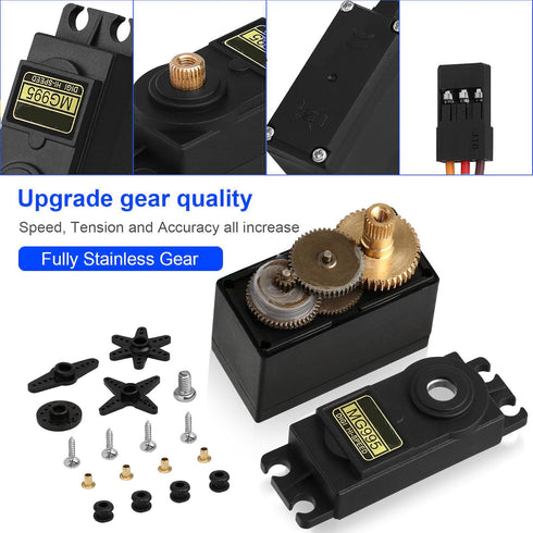 6-Pack MG995 Angle180 13KG Servo Motor Control Metal Gear Servo Digital High Speed Torque Servo Motor for DIY Smart