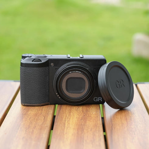 JJC Aluminum Lens Cap Cover Protector for Ricoh GR IIIx, GR III, GR II with Soft EVA Interior - Black