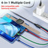 5FT/1.5M Multi Charging Cable for Apple Watch Charger Travel Nylon Braided USB C Micro USB Lightning Compatible with iWatch Ultra/SE/9/8/7/6/5/4/3/iPhone 15 Pro Max/14/13/12/Galaxy Android