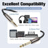rycvaky 3.5mm 6.35mm 1/4" 1/8" Connectors(35ft/1pk) to Auxiliary Audio Cable, Male to Male TRS Stereo Audio Cable