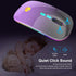 LED Wireless Mouse, Bluetooth & 2.4GHz Connection, Rechargeable Ultra Silent Slim Design, USB-C Adapter (Black-purple)
