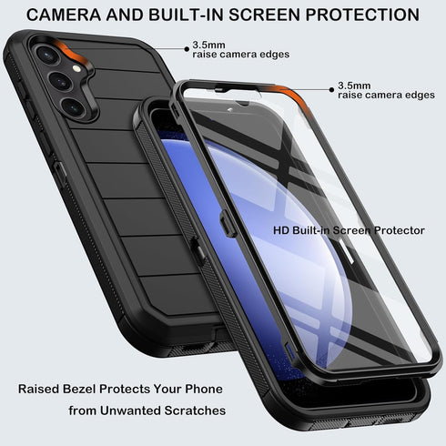 Samsung Galaxy S23 FE Case with Belt Clip Holster & Kickstand, Built-in Screen Protector, Heavy Duty Shockproof