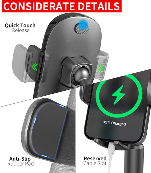 APPS2Car Universal Car Cup Phone Holder with Quick Extension Long Arm, 360 Degree Swivel for All Smartphones