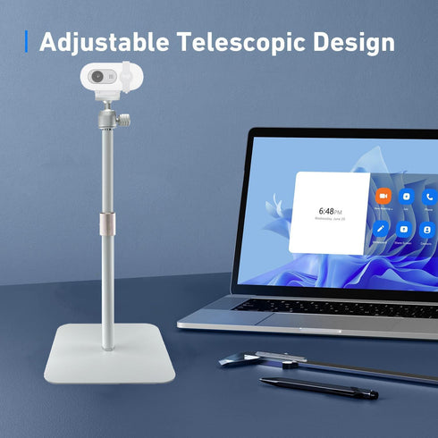 AceTaken Brio-100, 300,Brio 500,StreamCam,MX-Brio-4K White Webcam Stand with Magnetic Mount Holder for Logitech Brio
