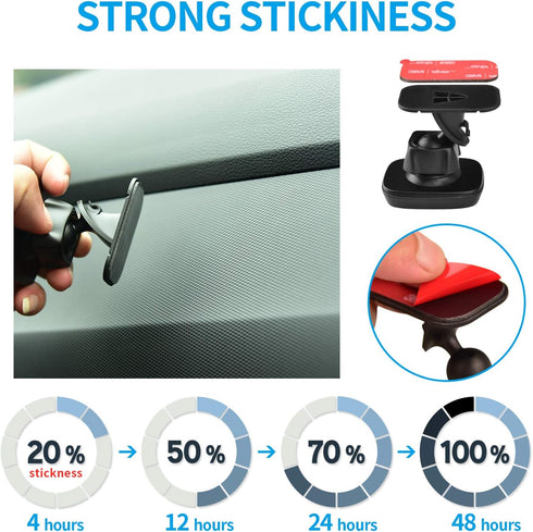 APPS2Car 3M Vhb Sticky Adhesive Pads - Replacement Mounting Tape for Magnetic Phone Car Mount, 4 Pcs
