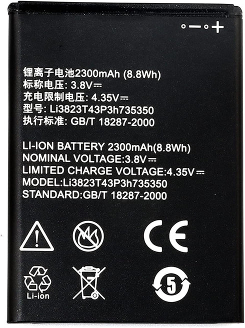DDONG Replacement Battery Li3823T43P3h735350, 2300mAh for AT&T ZTE Maven 2 Z831