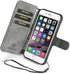 UEEBAI Luxury PU Leather Wallet Flip Cover Case for iPhone SE 2022/7/8/SE 2020 - Grey, Magnetic Stand Folio Protection