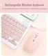 Wireless Keyboard and Mouse Combo – Cute Bluetooth Keyboard with Silent Mouse, 3 Adjustable DPI, 2.4G USB Slim Keyboard
