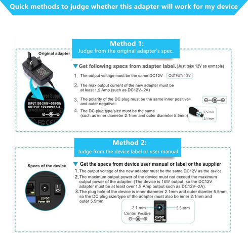 GuanTing 5V 1A DC5V 11 5Volt 1A 500mA 400mA 200mA 100mA 5V 6FT AC Adapter Power Supply Cord with Plug Tips AC to DC