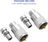 Anina PL259 Coaxial Connectors UHF Male Solder Plug with Reducer for RG8 RG59 RG8x LMR-400, 2-Pack