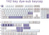 Tsungup PBT Keycaps, 142 Keys Cherry Profile Dye Sublimation Taro Crisp Customized Keycaps for ANSI Layout MX Switches