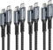 NIMASO USB C to C Cable 4-Pack (10ft, 6.6ft, 3.3ft, 1ft) for iPhone 15, iPad Mini 6, MacBook Pro, Galaxy S23, Switch.