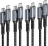 NIMASO USB C to C Cable 4-Pack (10ft, 6.6ft, 3.3ft, 1ft) for iPhone 15, iPad Mini 6, MacBook Pro, Galaxy S23, Switch.