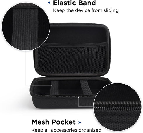 SUPVAN T50M PRO & Plus Nylon Hard Protective Travel Case, Waterproof Shockproof Scratch Resistant Carrying Case for External Hard Drive, Power Bank, Cell Phone, Cable, Cord