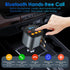 MQOUNY 5 in 1 Fast Car Phone Charger, 90W Retractable Car Charger, Bluetooth 5.3 FM Transmitter Adapter, Handsfree Call