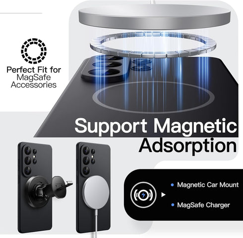 JETech S26 Magnetic Slim Case for Samsung Galaxy Ultra, Compatible with MagSafe, Anti-Slip Grip & Full Camera Lens