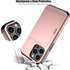 iPhone 13 Pro Case - Nvollnoe with Card Holder Heavy Duty Protective Dual Layer Shockproof - Rose Gold