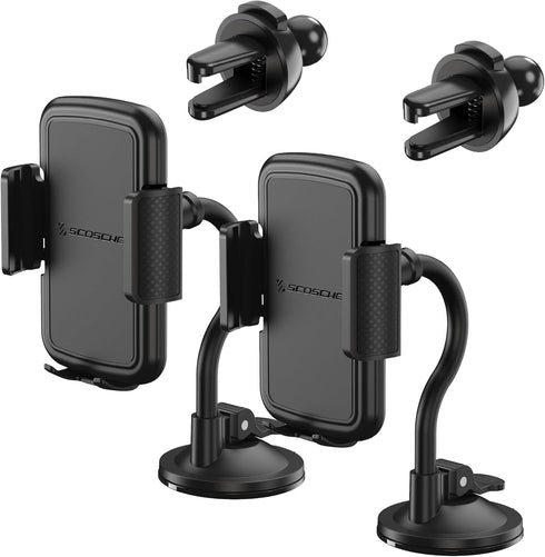 Scosche SUHVWDL-2XCES0 Universal Cell Phone Mount, Rotatable Hands-Free Car Air Vent/Dashboard/Windshield Holder for