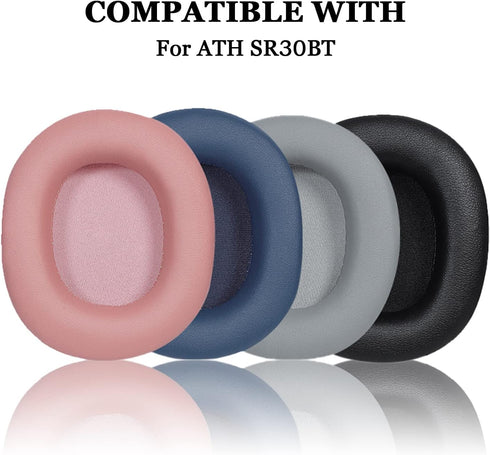 Replacement Ear Pads for ATH-SR30BT Headphones, Over-Ear Protein Leather Ear Pads Repair Parts (Black)