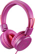 POWMEE M1 Kids Headphones - Foldable, Adjustable, Tangle-Free, On-Ear, 3.5MM Jack, Purple, Perfect for Children.