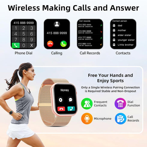 Smart Watch for Men Women, 2024 Newest 1.85 Inch Fitness Tracker, Heart Rate/Sleep Monitor, Waterproof
