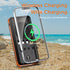 Outdoor Solar Portable Power Bank with Wireless Charging, 10000mAh Battery, IP65 Waterproof, LED Flashlight