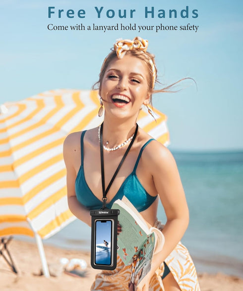 MIODIK Waterproof Phone Pouch with Detachable Lanyard, IPX8 for All iPhones (15, 14, 13...) and Galaxy S24 S23 S22