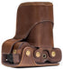MegaGear Ever Ready Leather Camera Case for Canon EOS M6 (18-150 mm), Dark Brown with Battery Access