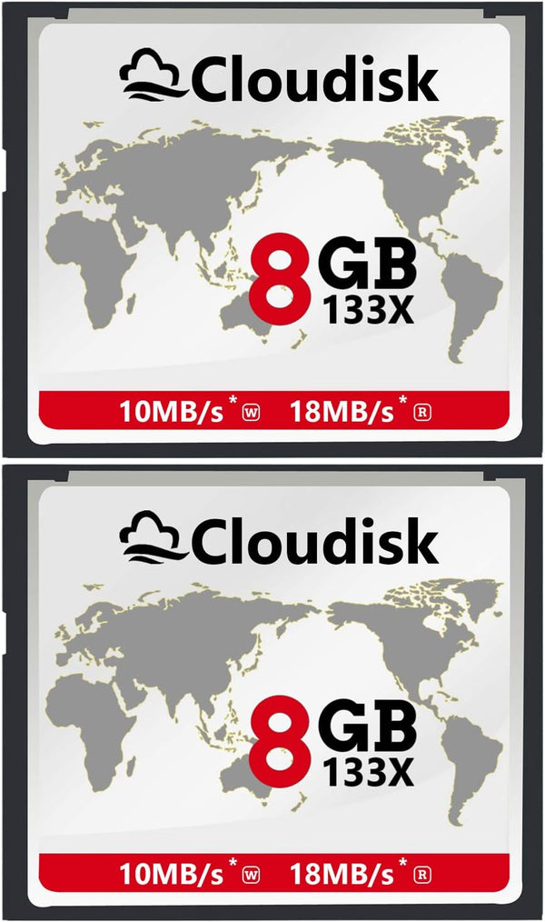 Pack of 2 Compact Flash Card 8GB 133X CF 2.0 Card Performance for DSLR Camera and Vintage Digital Equipment (8GB)
