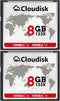 Pack of 2 Compact Flash Card 8GB 133X CF 2.0 Card Performance for DSLR Camera and Vintage Digital Equipment (8GB)