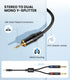 tisino 1/8 to 1/4 Stereo Cable, 1/8 Inch TRS Stereo to Dual 1/4 inch TS Mono Y-Splitter Cable, 3.5mm Aux Mini Jack to