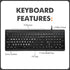 X9 Performance X9 7-Colors Large Print Backlit Computer Keyboard - Easy to See Big Letters - Lighted USB Wired Keyboard