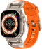 Rubber Band for Apple Watch 49mm 46mm 45mm 44mm 42mm, Luxury Silicone Sport Bands for Men iWatch Ultra & Series