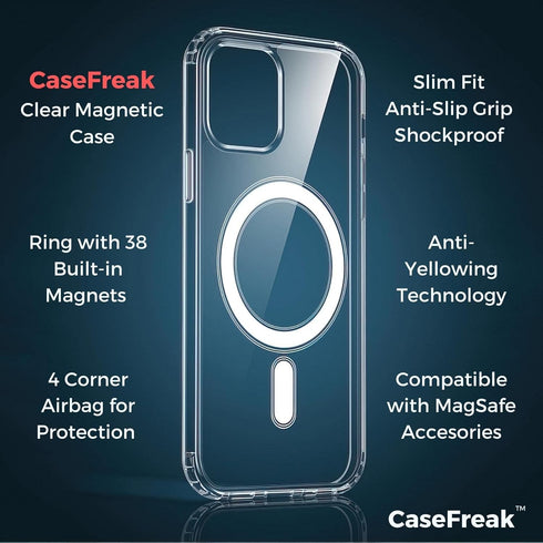 2-in-1 Clear Case i11 Pro Max with Magnetic Ring Mag-Safe Compatible + Screen Protector Anti-Fingerprint Includes Screen Cleaning Set for iPhone 11 Pro Max (6.5")