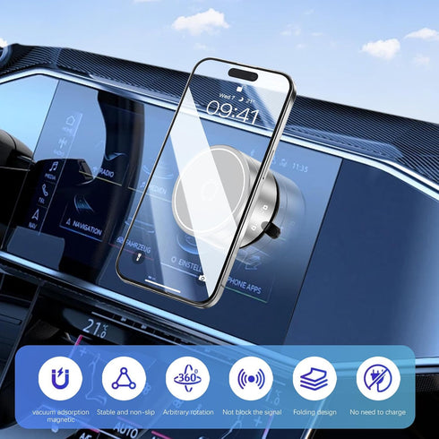 DUEDUE 360Adjustable 16/16E/15/14/13/12/Pro/Pro Vacuum Magnetic Suction Phone Holder, Suction Cup Magnetic Car Phone