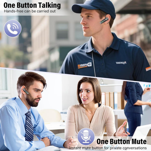 OTOZABU Headset V5.4, 10Hrs 180 Bluetooth Wireless Bluetooth Earpiece with Built-in Dual ENC Mic Talk Time Days Standby