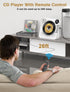 Greadio Sound,AUX/3.5mm CD Player with Bluetooth, Desktop CD Player for Home,HiFi Speakers,Remote Control,USB,LED