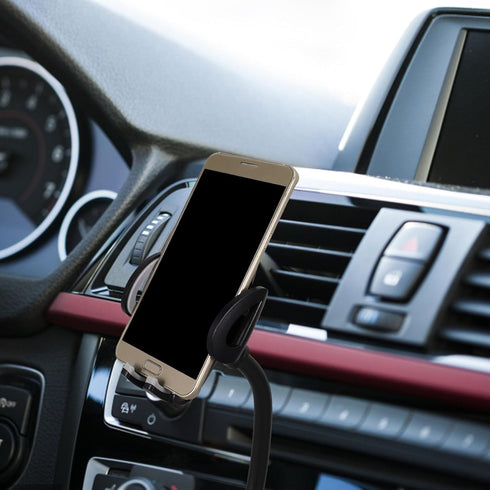 Veemoon Portable Electronic Device Mount for 3-6.5 inch Phones, Dual USB Car Charger Phone Holder