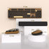 Wireless Full Size Retro Keyboard and Mouse Combos, 2.4Ghz Optical Mouse for Windows, Mac, PC, Laptop (Coffee-Black)