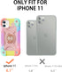MARKILL Cute Military Grade Drop Protection Case for iPhone 11, 6.1 Inch, with 360° Rotate Ring Stand, Rainbow Pink
