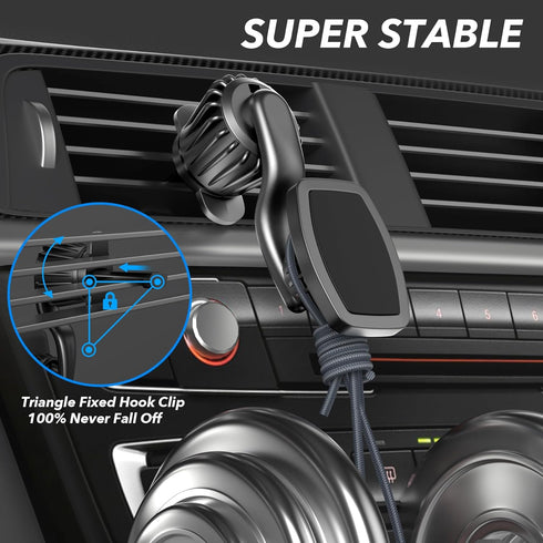 Magnetic Car Phone Holder Mount, Upgraded Clip with 360° Strong Magnet for iPhone, Samsung, Tablets